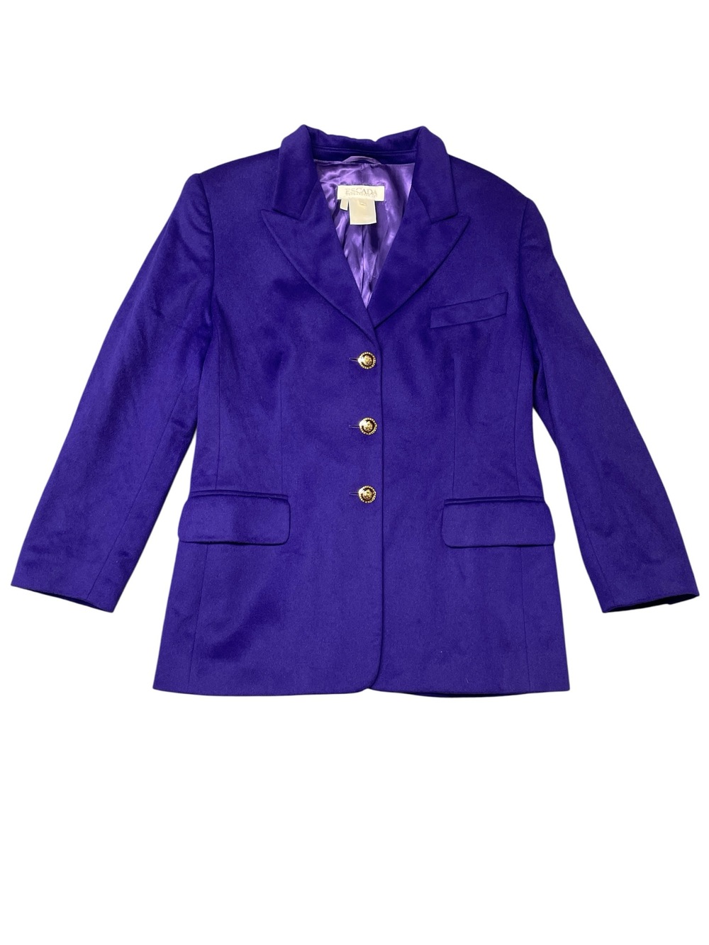 80s Escada Old Economy Wool Blazer with Gold Buttons